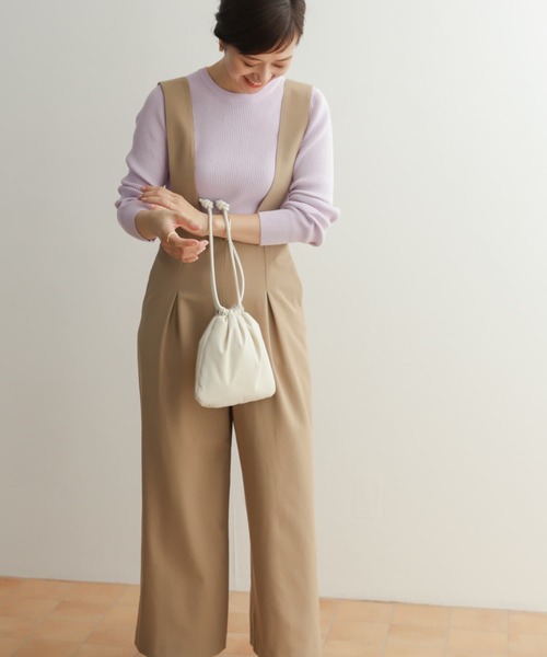 URBAN RESEARCH DOORS（アーバンリサーチドアーズ）の「TRハイウエストサロペット（サロペット/オーバーオール・レディース・ベージュ/ネイビー・SMALL/MEDIUM）」の8枚目の写真