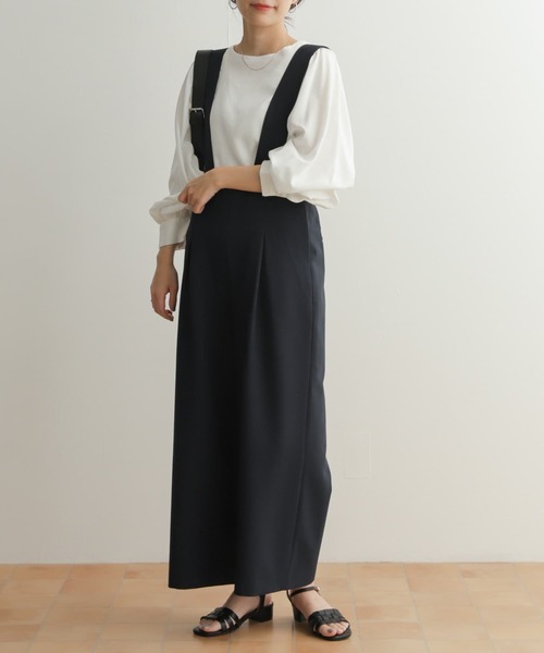 URBAN RESEARCH DOORS（アーバンリサーチドアーズ）の「TRハイウエストサロペット（サロペット/オーバーオール・レディース・ベージュ/ネイビー・SMALL/MEDIUM）」の20枚目の写真