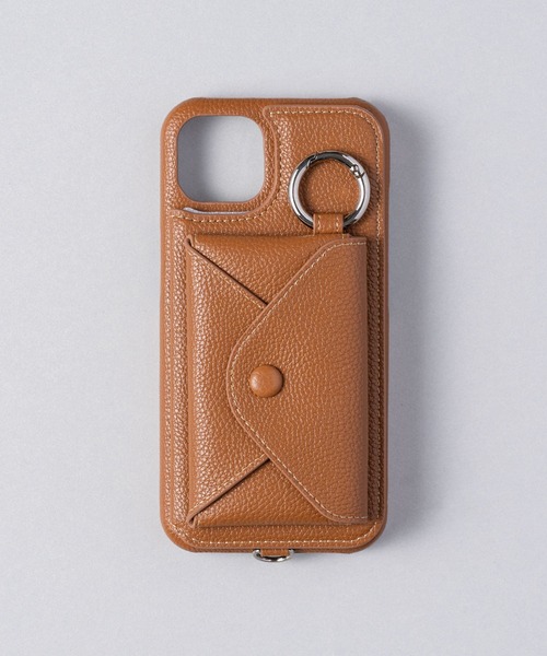 ensemble(皮革ブランド)（アンサンブル）の「ensemble PORTEⅢ 鏡 コインケース&カードケース付きiPhoneケース (ベルト無し)（スマホケース/カバー・レディース・ライトグレー/グレー/ブラック/カーキ/ベージュ/ブラウン/ホワイト・1/3/7/8/5/6/12/10/13）」の2枚目の写真