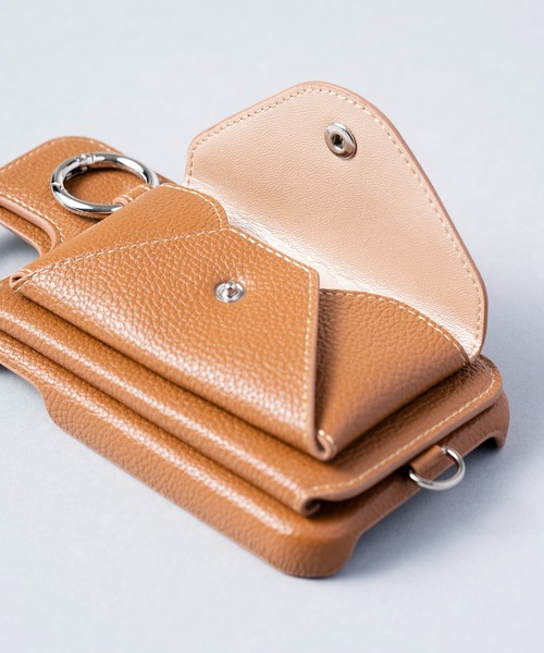 ensemble(皮革ブランド)（アンサンブル）の「ensemble PORTEⅢ 鏡 コインケース&カードケース付きiPhoneケース (ベルト無し)（スマホケース/カバー・レディース・ライトグレー/グレー/ブラック/カーキ/ベージュ/ブラウン/ホワイト・1/3/7/8/5/6/12/10/13）」の12枚目の写真