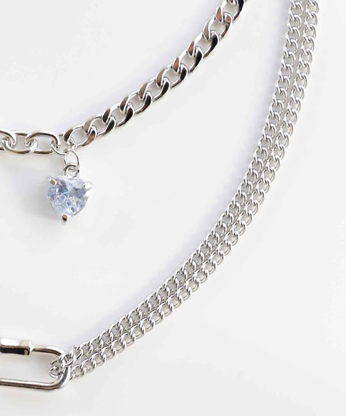 minsobi（ミンソビ）の「ハートチェーン二連ネックレス（ネックレス・メンズ・シルバー・FREE）」の8枚目の写真