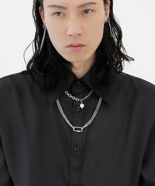 minsobi（ミンソビ）の「ハートチェーン二連ネックレス（ネックレス・メンズ・シルバー・FREE）」の12枚目の写真