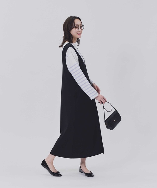 HONEYSUCKLE ROSE（ハニーサックルローズ）の「【HONEYSUCKLE ROSE】サロペットスカート（サロペット/オーバーオール・レディース・ブラック/グレー・L/M）」の3枚目の写真