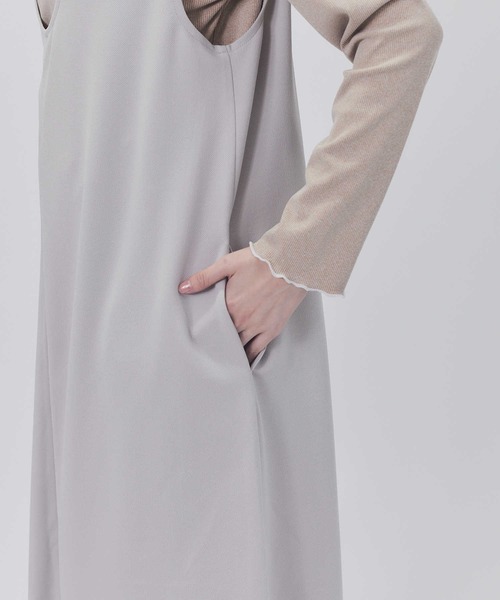 HONEYSUCKLE ROSE（ハニーサックルローズ）の「【HONEYSUCKLE ROSE】サロペットスカート（サロペット/オーバーオール・レディース・ブラック/グレー・L/M）」の7枚目の写真