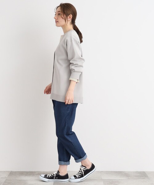 SHOO・LA・RUE(シューラルー)の「◆もちっと軽い!スポンディッシュVネックカーディガン(カーディガン/ボレロ・レディース・ピンク系/ナチュラル/ブラック/グリーン・00)」の5枚目の写真