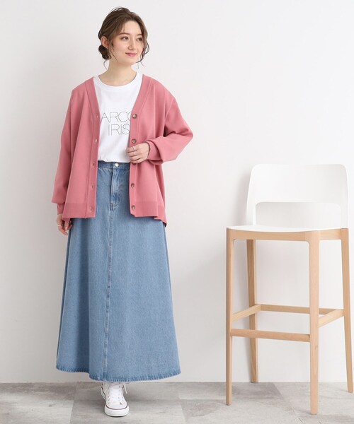 SHOO・LA・RUE(シューラルー)の「◆もちっと軽い!スポンディッシュVネックカーディガン(カーディガン/ボレロ・レディース・ピンク系/ナチュラル/ブラック/グリーン・00)」の14枚目の写真