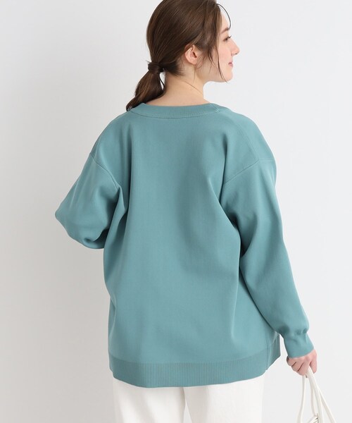 SHOO・LA・RUE(シューラルー)の「◆もちっと軽い!スポンディッシュVネックカーディガン(カーディガン/ボレロ・レディース・ピンク系/ナチュラル/ブラック/グリーン・00)」の7枚目の写真