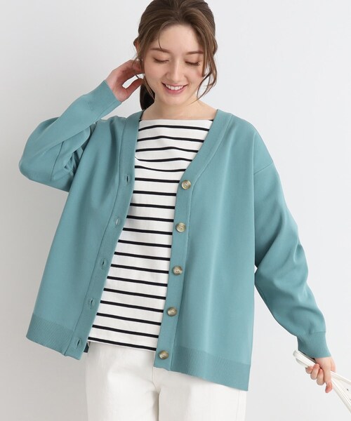 SHOO・LA・RUE(シューラルー)の「◆もちっと軽い!スポンディッシュVネックカーディガン(カーディガン/ボレロ・レディース・ピンク系/ナチュラル/ブラック/グリーン・00)」の20枚目の写真