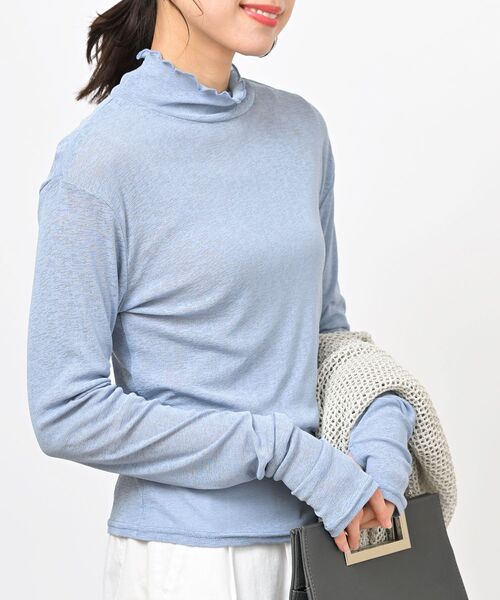 rps(アールピーエス)の「ハイネックユビヌキカットソー(Tシャツ/カットソー・レディース・ブラック/ブルー/グリーン/オフホワイト・フリー)」の4枚目の写真