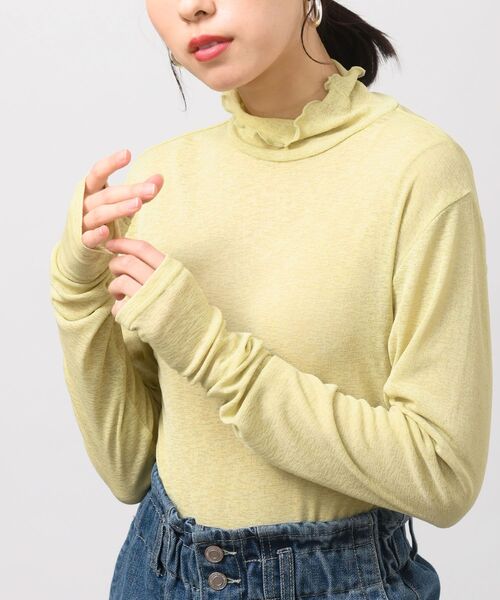 rps(アールピーエス)の「ハイネックユビヌキカットソー(Tシャツ/カットソー・レディース・ブラック/ブルー/グリーン/オフホワイト・フリー)」の3枚目の写真