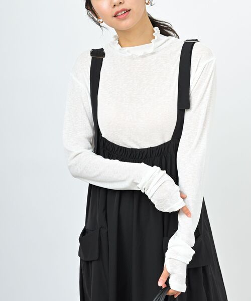 rps(アールピーエス)の「ハイネックユビヌキカットソー(Tシャツ/カットソー・レディース・ブラック/ブルー/グリーン/オフホワイト・フリー)」の9枚目の写真