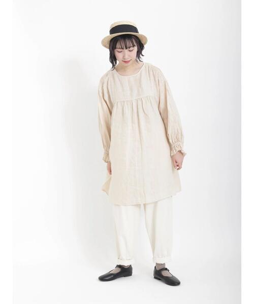 Samansa Mos2（サマンサ モスモス）の「【ETHICAL CRAFTS】アスデル加工前後着チュニック（チュニック・レディース・ネイビー/ミント/キナリ/ピンク・ﾌﾘ-）」の13枚目の写真