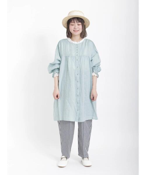 Samansa Mos2（サマンサ モスモス）の「【ETHICAL CRAFTS】アスデル加工前後着チュニック（チュニック・レディース・ネイビー/ミント/キナリ/ピンク・ﾌﾘ-）」の19枚目の写真