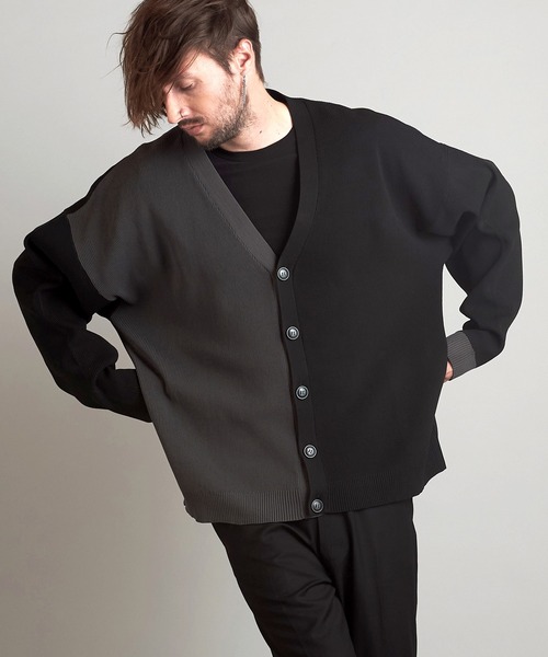 NO ID.（ノーアイディ）の「【NO ID.】Changing V Neck Cardigan / チェンジング V ネック カーディガン（カーディガン/ボレロ・メンズ・ブラック/グレー/ブルーグリーン/グレイッシュベージュ・ONE SIZE）」の14枚目の写真