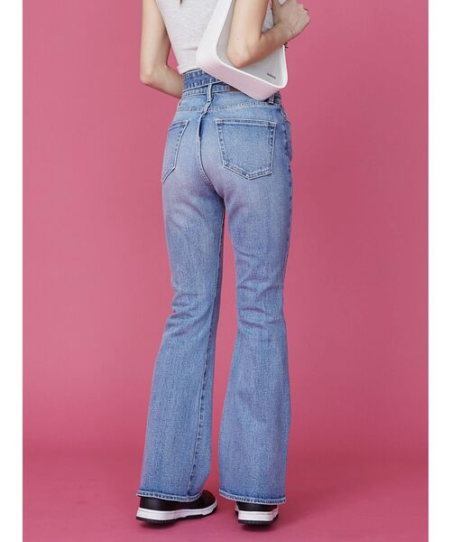 EVRIS（エヴリス）の「ウエストデザインフレアデニムパンツ（デニムパンツ・レディース・ブラック/ライトブルー・SMALL/MEDIUM）」の18枚目の写真