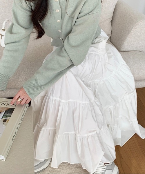 meJane(ミージェーン)の「フリルティアードスカート(スカート・レディース・ホワイト・FREE)」の9枚目の写真