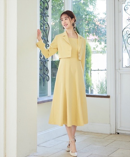 スウィングル ワンピースセット 千鳥ショートジャケット×ワンピースセットアップ | スウィングル