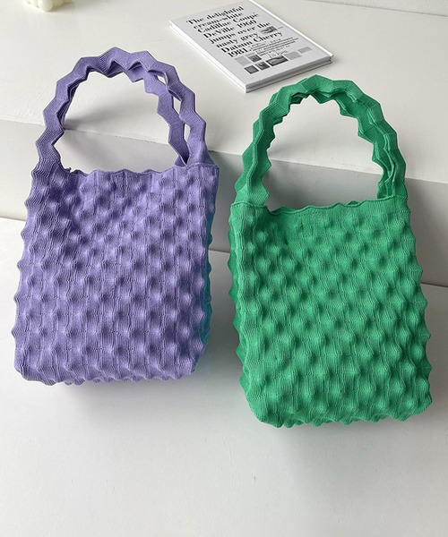 aimoha（アイモハ）の「ビビットカラーネット編みミニバッグ（ハンドバッグ・レディース・ベージュ/イエロー/ブラック/ライトグリーン/グリーン/パープル・FREE）」の17枚目の写真
