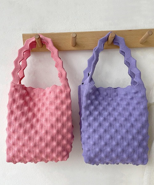 aimoha（アイモハ）の「ビビットカラーネット編みミニバッグ（ハンドバッグ・レディース・ベージュ/イエロー/ブラック/ライトグリーン/グリーン/パープル・FREE）」の20枚目の写真