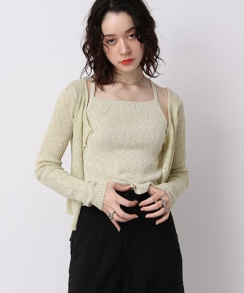 JEANASIS（ジーナシス）の「7Gノットヤーンキャミ/198076（キャミソール・レディース・マルチ/イエロー系その他/ブラウン系その他・FREE）」の14枚目の写真