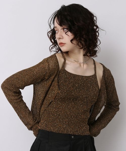 JEANASIS（ジーナシス）の「7Gノットヤーンキャミ/198076（キャミソール・レディース・マルチ/イエロー系その他/ブラウン系その他・FREE）」の20枚目の写真