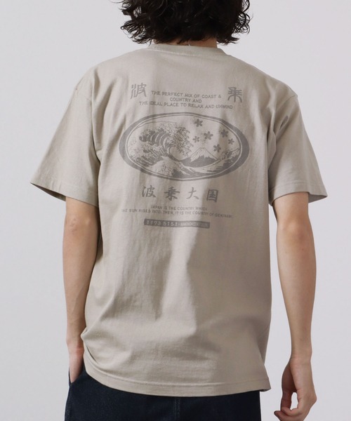 波達(NAMITATSU)（ナミタツ）の「波達(NAMITATSU) 5.6oz ヘビーウェイト プリント Tシャツ 半袖（Tシャツ/カットソー・メンズ・ブラック/グレー・M/L/LL）」の2枚目の写真