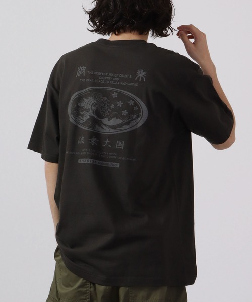波達(NAMITATSU)（ナミタツ）の「波達(NAMITATSU) 5.6oz ヘビーウェイト プリント Tシャツ 半袖（Tシャツ/カットソー・メンズ・ブラック/グレー・M/L/LL）」の5枚目の写真