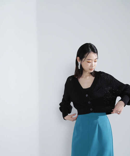 NATURAL BEAUTY BASIC（ナチュラルビューティーベーシック）の「◇レースカーディガン（カーディガン/ボレロ・レディース・オフホワイト/ブラック・FREE）」の18枚目の写真