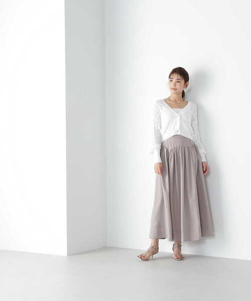 NATURAL BEAUTY BASIC（ナチュラルビューティーベーシック）の「◇レースカーディガン（カーディガン/ボレロ・レディース・オフホワイト/ブラック・FREE）」の8枚目の写真