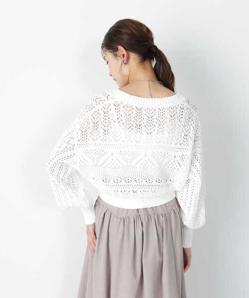 NATURAL BEAUTY BASIC（ナチュラルビューティーベーシック）の「◇レースカーディガン（カーディガン/ボレロ・レディース・オフホワイト/ブラック・FREE）」の9枚目の写真