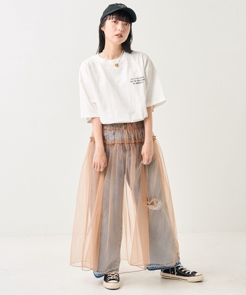 FREAK'S STORE(フリークスストア)の「2way チュール キャミワンピース(ワンピース・レディース・ベージュ/ブラック/オフホワイト・フリ-)」の12枚目の写真