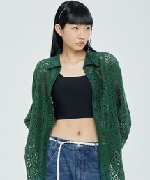 A'GEM/9 × .kom『ROMANTIC CROWN/ロマンティッククラウン』PUNCHING KNIT WESTERN SHIRT/パンチングニットウェスタンシャツ