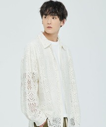 A'GEM/9 × .kom『ROMANTIC CROWN/ロマンティッククラウン』PUNCHING KNIT WESTERN SHIRT/パンチングニットウェスタンシャツ