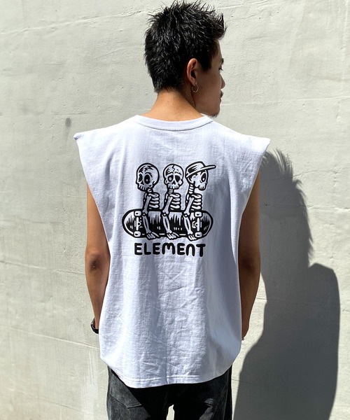 ELEMENT（エレメント）の「ELEMENT/エレメント×TIMBER!コラボモデル オーバーサイズ バックプリントタンクトップ/ノースリーブ BD021-352（タンクトップ・メンズ・ブラック×ブラック/ホワイト×ブラック・M/XL/L）」の7枚目の写真