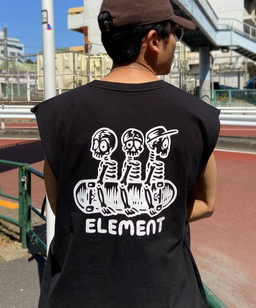 ELEMENT（エレメント）の「ELEMENT/エレメント×TIMBER!コラボモデル オーバーサイズ バックプリントタンクトップ/ノースリーブ BD021-352（タンクトップ・メンズ・ブラック×ブラック/ホワイト×ブラック・M/XL/L）」の13枚目の写真