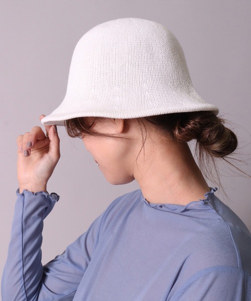 BAYBLO(ベイブロ)の「(CR)【ワイヤー入り】サーモ クローシェハット(ハット・レディース・ライトグレー/ブラック/オフホワイト・ONE SIZE)」の2枚目の写真