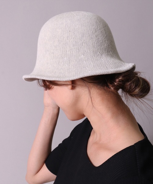 BAYBLO(ベイブロ)の「(CR)【ワイヤー入り】サーモ クローシェハット(ハット・レディース・ライトグレー/ブラック/オフホワイト・ONE SIZE)」の3枚目の写真