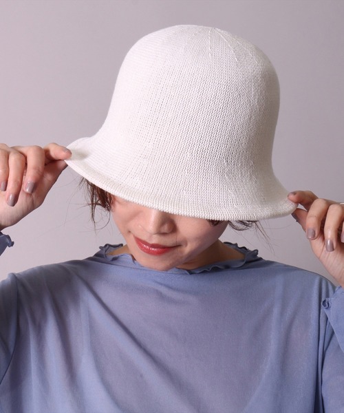 BAYBLO(ベイブロ)の「(CR)【ワイヤー入り】サーモ クローシェハット(ハット・レディース・ライトグレー/ブラック/オフホワイト・ONE SIZE)」の4枚目の写真