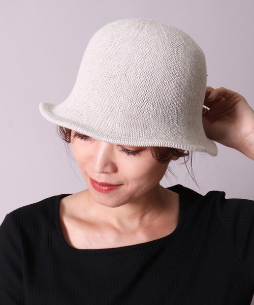 BAYBLO(ベイブロ)の「(CR)【ワイヤー入り】サーモ クローシェハット(ハット・レディース・ライトグレー/ブラック/オフホワイト・ONE SIZE)」の6枚目の写真