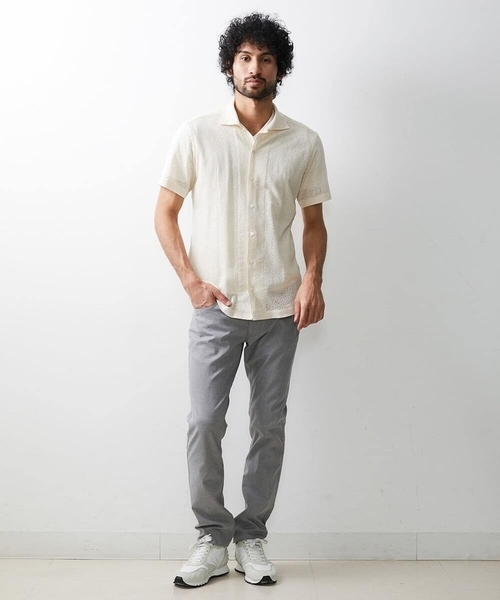 MICHEL KLEIN HOMME (ミッシェルクランオム)の「《日本製》レース柄半袖シャツ(シャツ/ブラウス・メンズ・ベージュ/アイボリー/ブラック・MEDIUM/LARGE/X-LARGE)」の20枚目の写真