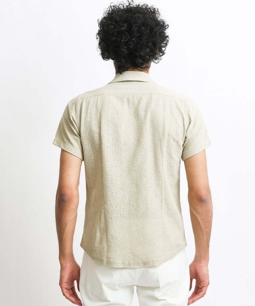 MICHEL KLEIN HOMME (ミッシェルクランオム)の「《日本製》レース柄半袖シャツ(シャツ/ブラウス・メンズ・ベージュ/アイボリー/ブラック・MEDIUM/LARGE/X-LARGE)」の15枚目の写真