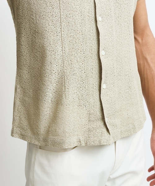 MICHEL KLEIN HOMME (ミッシェルクランオム)の「《日本製》レース柄半袖シャツ(シャツ/ブラウス・メンズ・ベージュ/アイボリー/ブラック・MEDIUM/LARGE/X-LARGE)」の12枚目の写真
