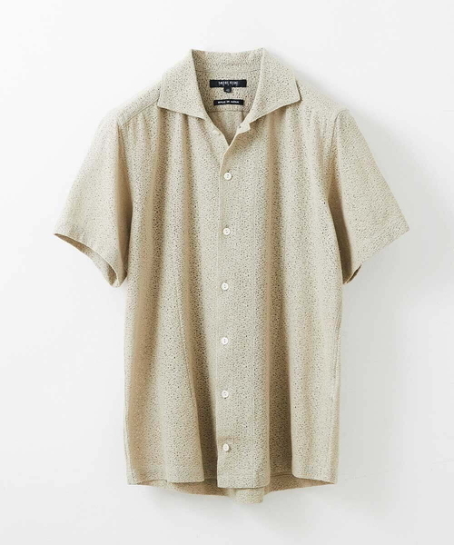 MICHEL KLEIN HOMME (ミッシェルクランオム)の「《日本製》レース柄半袖シャツ(シャツ/ブラウス・メンズ・ベージュ/アイボリー/ブラック・MEDIUM/LARGE/X-LARGE)」の9枚目の写真