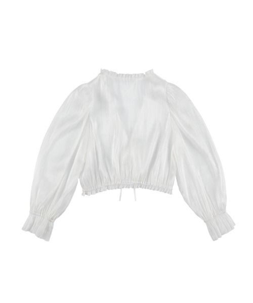 MIRO AMURETTE(ミロアミュレット)の「brillre sheer blouse/シースルーVネックブラウス(シャツ/ブラウス・レディース・ホワイト・FREE)」の12枚目の写真