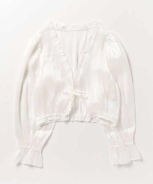 MIRO AMURETTE(ミロアミュレット)の「brillre sheer blouse/シースルーVネックブラウス(シャツ/ブラウス・レディース・ホワイト・FREE)」の9枚目の写真