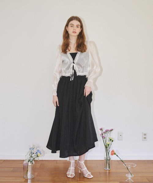 MIRO AMURETTE(ミロアミュレット)の「brillre sheer blouse/シースルーVネックブラウス(シャツ/ブラウス・レディース・ホワイト・FREE)」の13枚目の写真