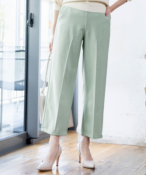 Tiaclasse(ティアクラッセ)の「【日本製・洗える】麻調ワイドパンツ(その他パンツ・レディース・ミント/ネイビー/ベージュ・M/S/L)」の3枚目の写真