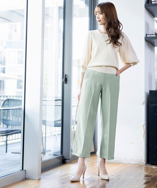 Tiaclasse(ティアクラッセ)の「【日本製・洗える】麻調ワイドパンツ(その他パンツ・レディース・ミント/ネイビー/ベージュ・M/S/L)」の16枚目の写真