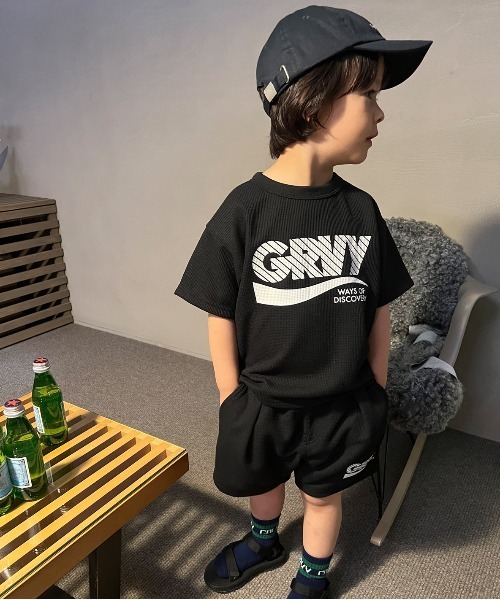 GROOVY COLORS(グルービーカラーズ)の「DRY-X ワッフル BIG Tシャツ(Tシャツ/カットソー・キッズ・ブラック・130/140)」の4枚目の写真
