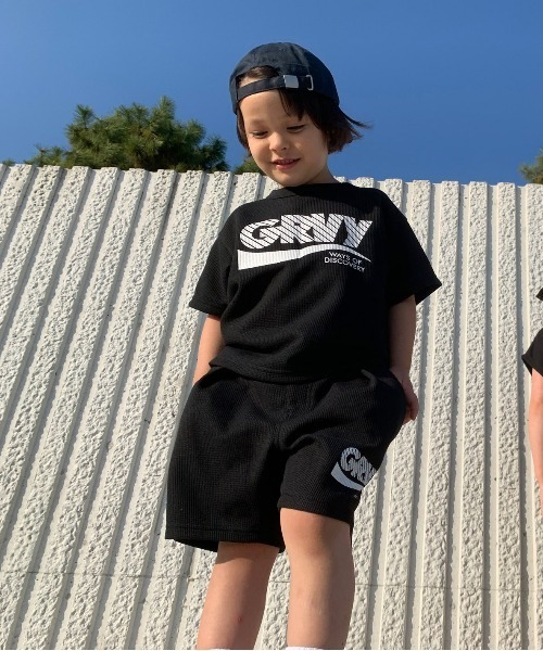 GROOVY COLORS(グルービーカラーズ)の「DRY-X ワッフル BIG Tシャツ(Tシャツ/カットソー・キッズ・ブラック・130/140)」の5枚目の写真